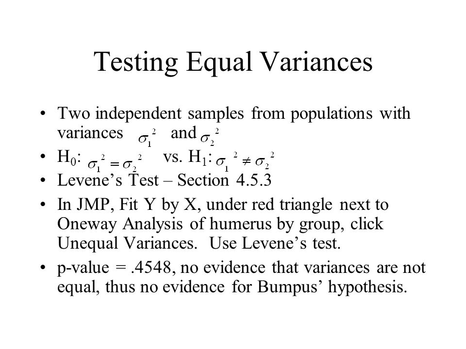 Persuasion Comorama kalligraf Lecture 7 Outline Levene's test for equality of variances (4.5.3)  Interpretation of p-values (2.5.1) Robustness and resistance of t-tools ( )  - ppt download