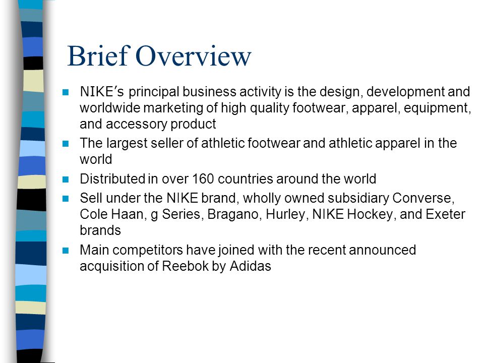 NIKE Presentation Outline Snapshot Brief Overview Financial Statements  Industry Comparison Current News Technical Analysis Trend Analysis Eval  Summary. - ppt download
