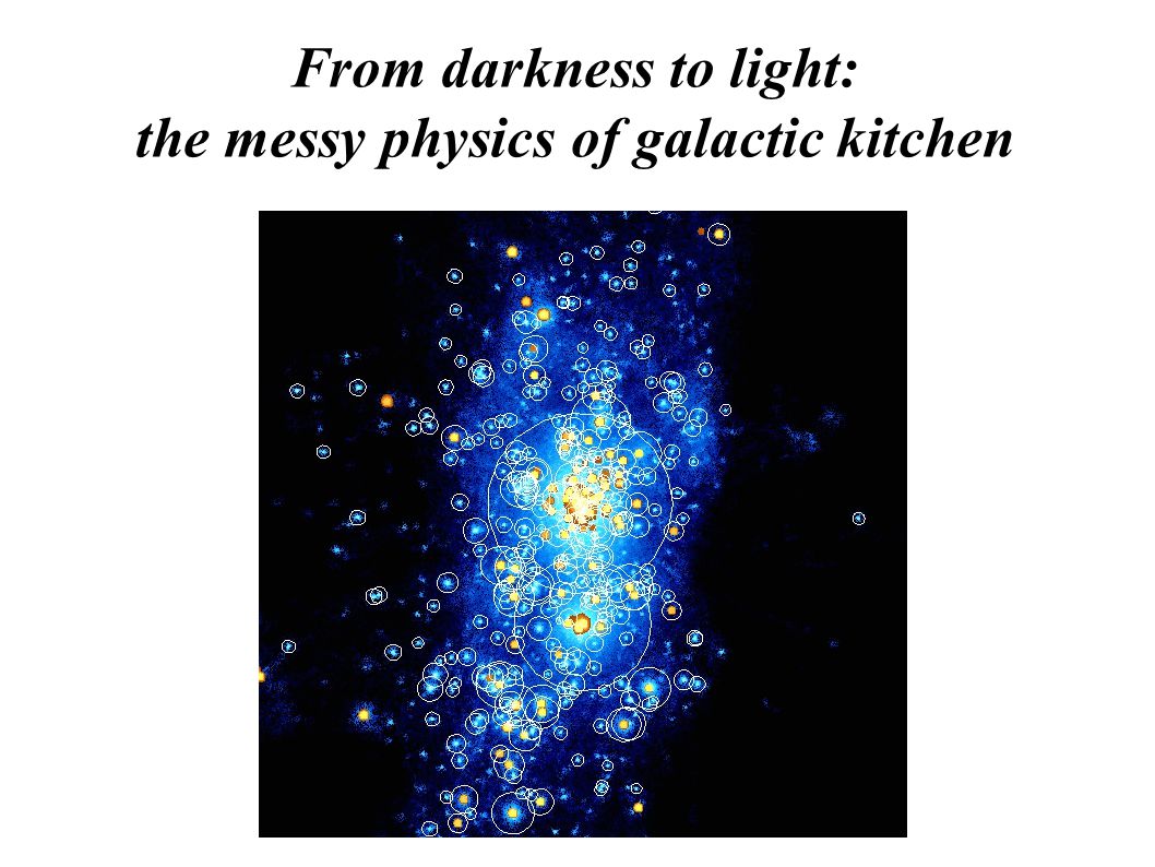 From darkness to light: the messy physics of galactic kitchen