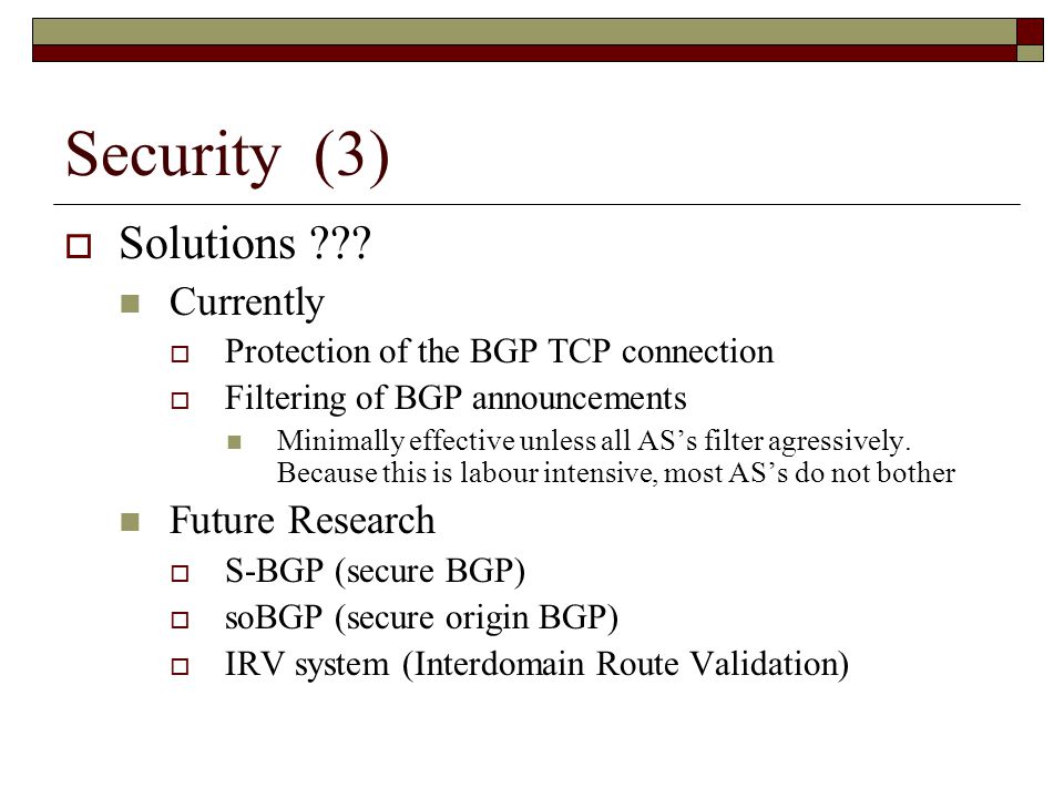 Security (3)  Solutions .