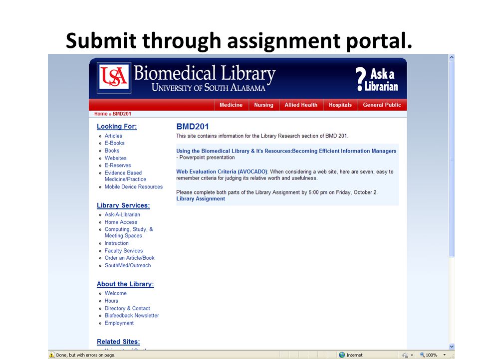 Submit through assignment portal.