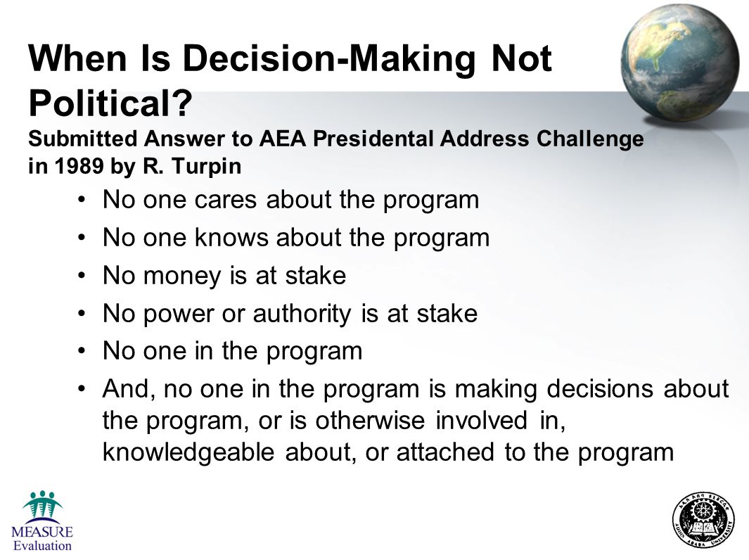 When Is Decision-Making Not Political.