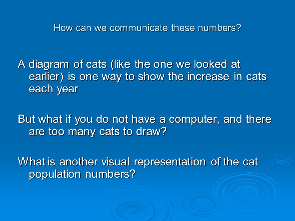 How can we communicate these numbers.