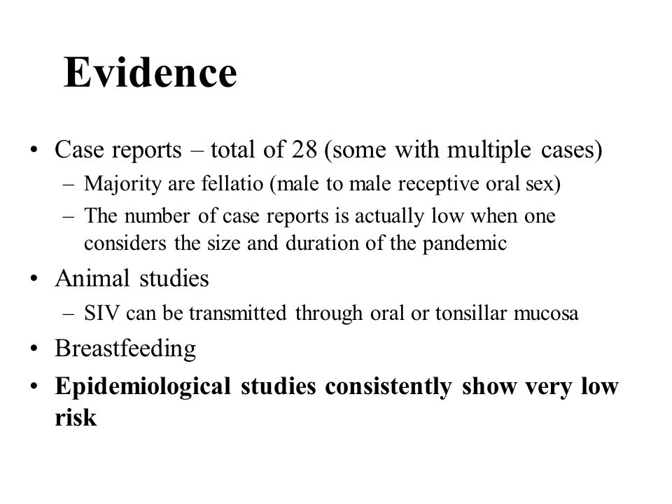 Study on hiv and oral sex