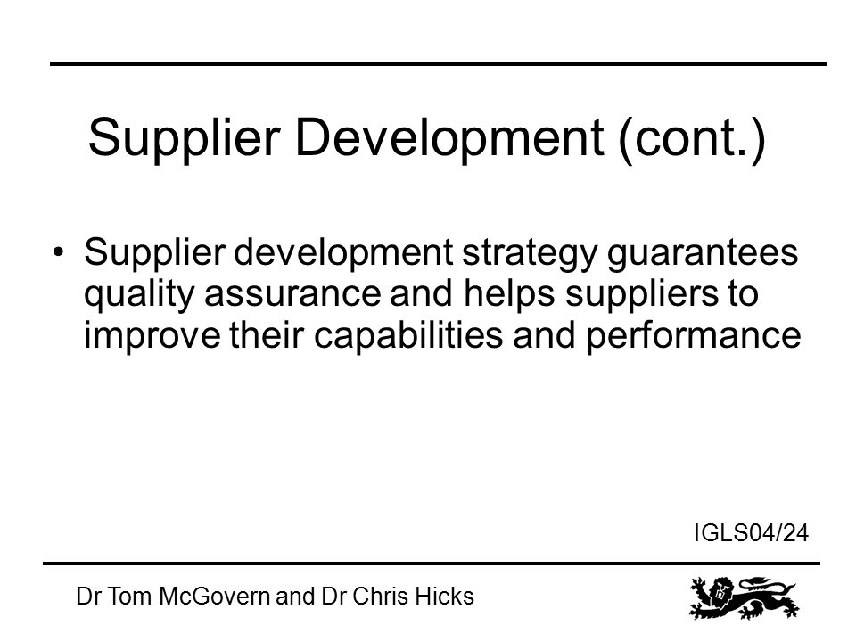 SUPPLIER DEVELOPMENT STRATEGY EBOOK SUPPLIER DEVELOPMENT STRATEGY EBOOK