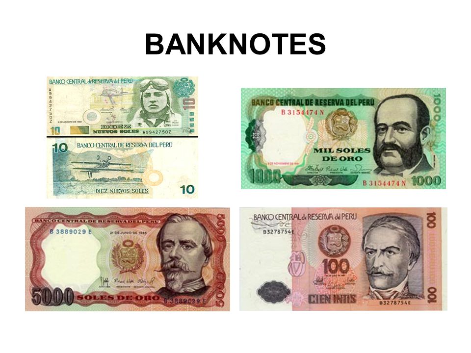 Peruvian Currency Banknotes Coins Economical State Exchange Rate 4 Banknotes