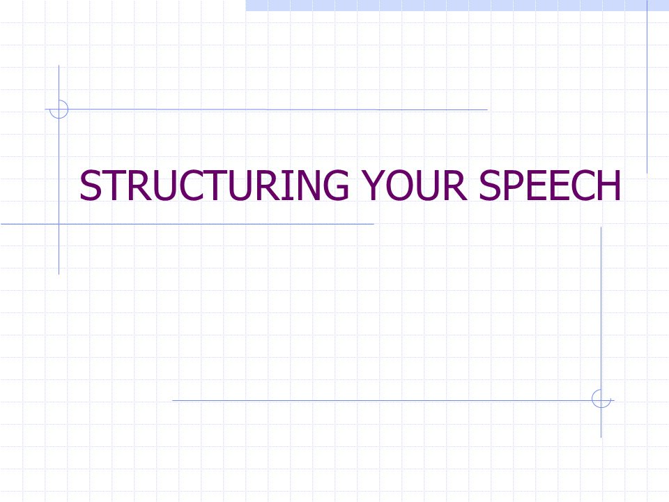 STRUCTURING YOUR SPEECH