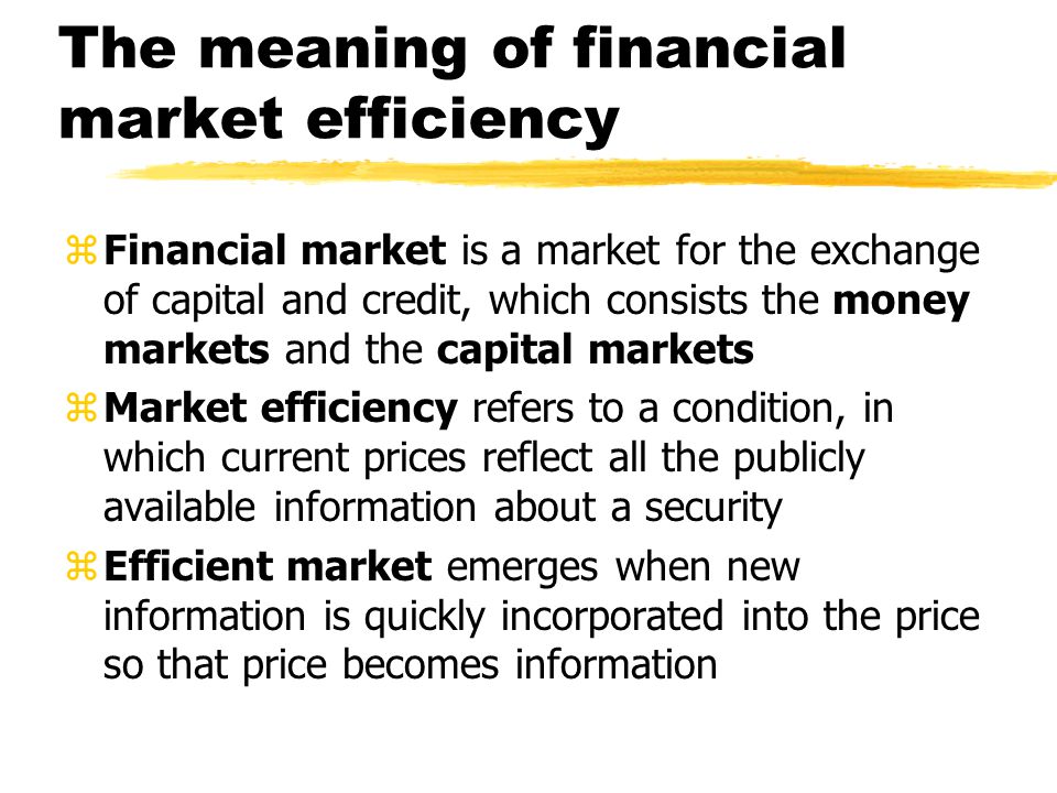 Meaning of market efficiency uwo financial aid