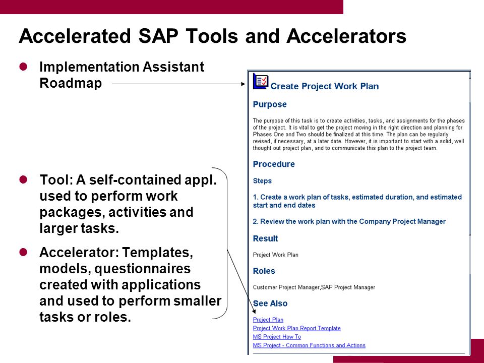 University of Southern California Accelerated SAP Tools and Accelerators Implementation Assistant Roadmap Tool: A self-contained appl.