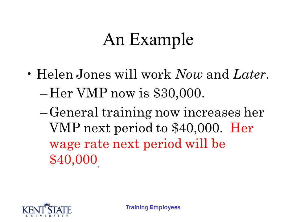 Training Employees An Example Helen Jones will work Now and Later.