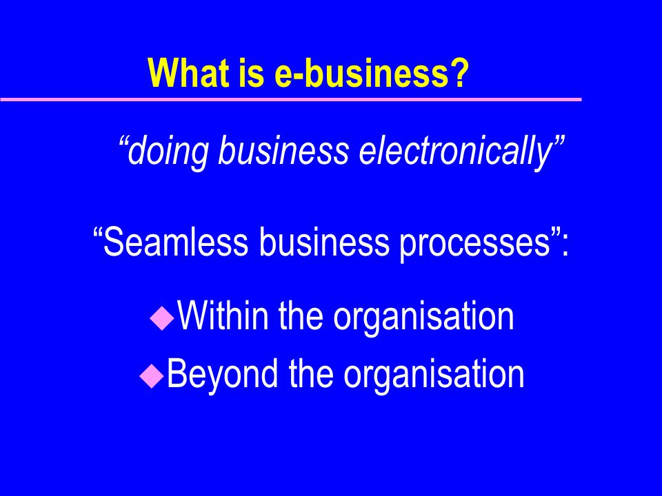 What is e-business.