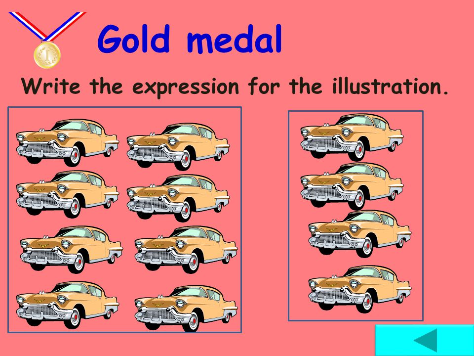 Write the expression for the illustration. Silver medal