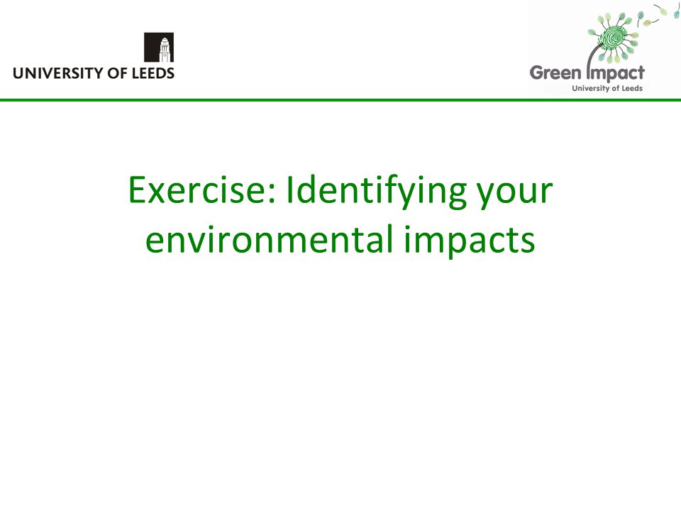 Exercise: Identifying your environmental impacts
