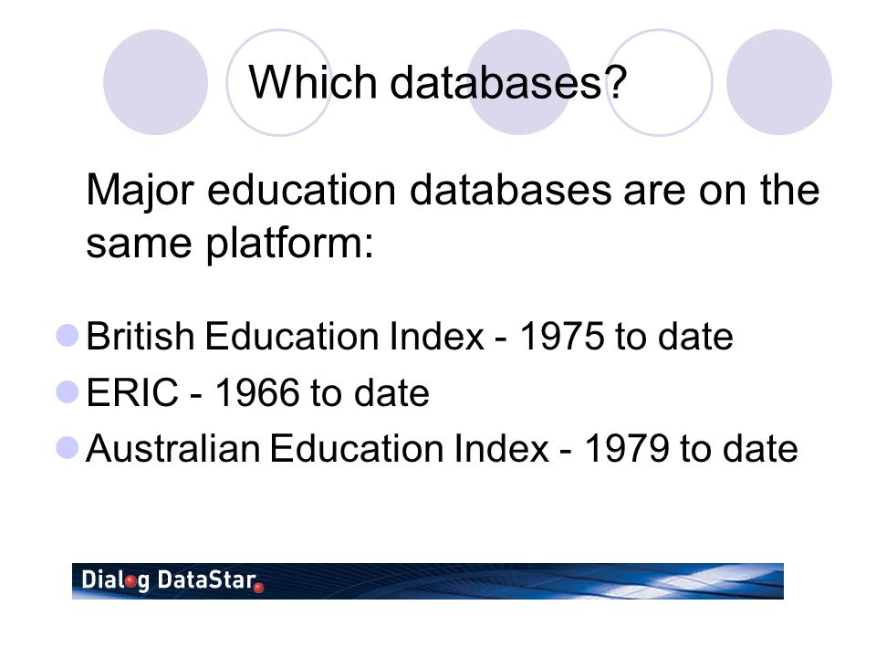 Which databases.