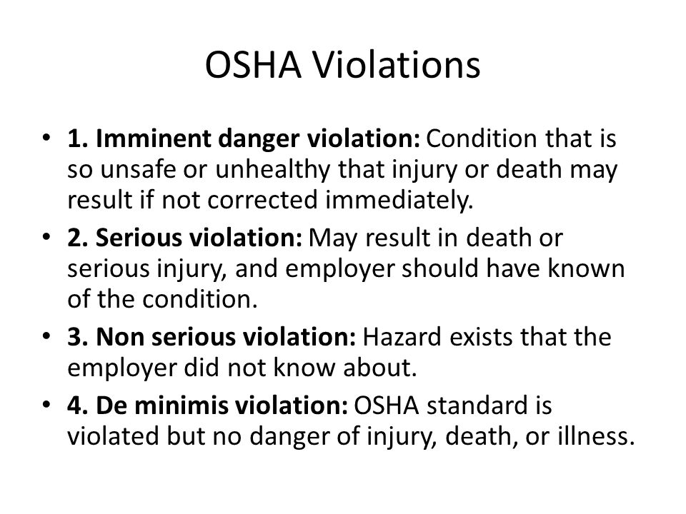 OSHA Violations 1.