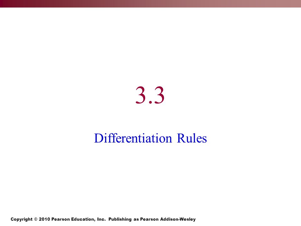 3.3 Differentiation Rules