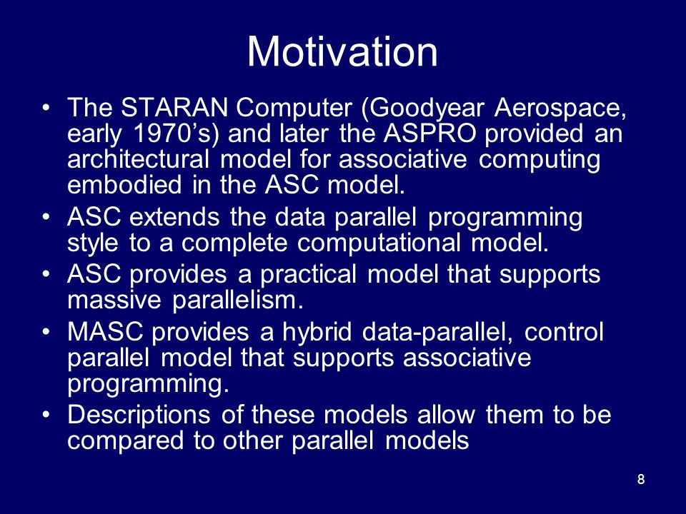 Simd And Associative Computing Computational Models And - 