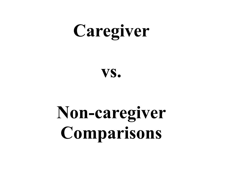 Caregiver vs. Non-caregiver Comparisons
