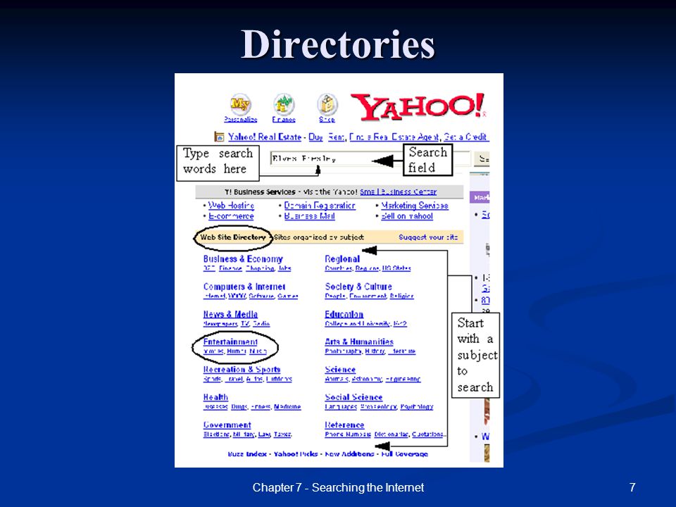 7Chapter 7 - Searching the InternetDirectories