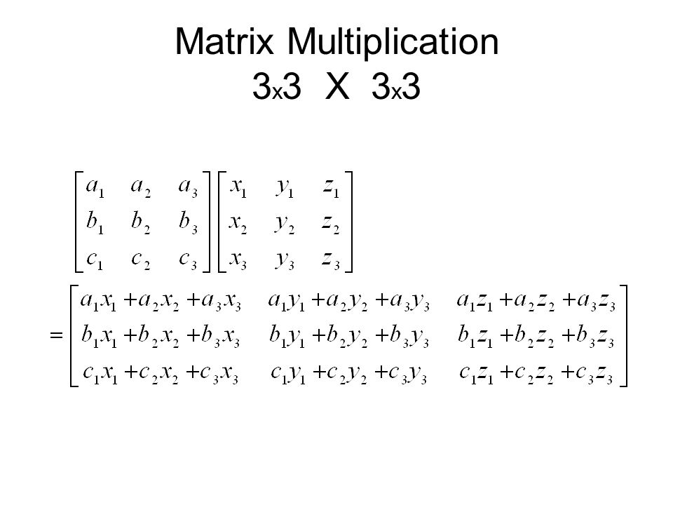 Matrix Multiplication 3 x 3 X 3 x 3