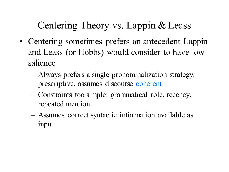 Centering Theory vs.