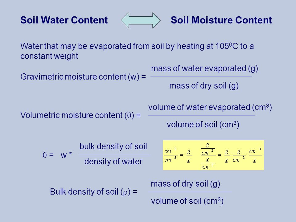soil water contentsoil moisture content water that may be moisture content