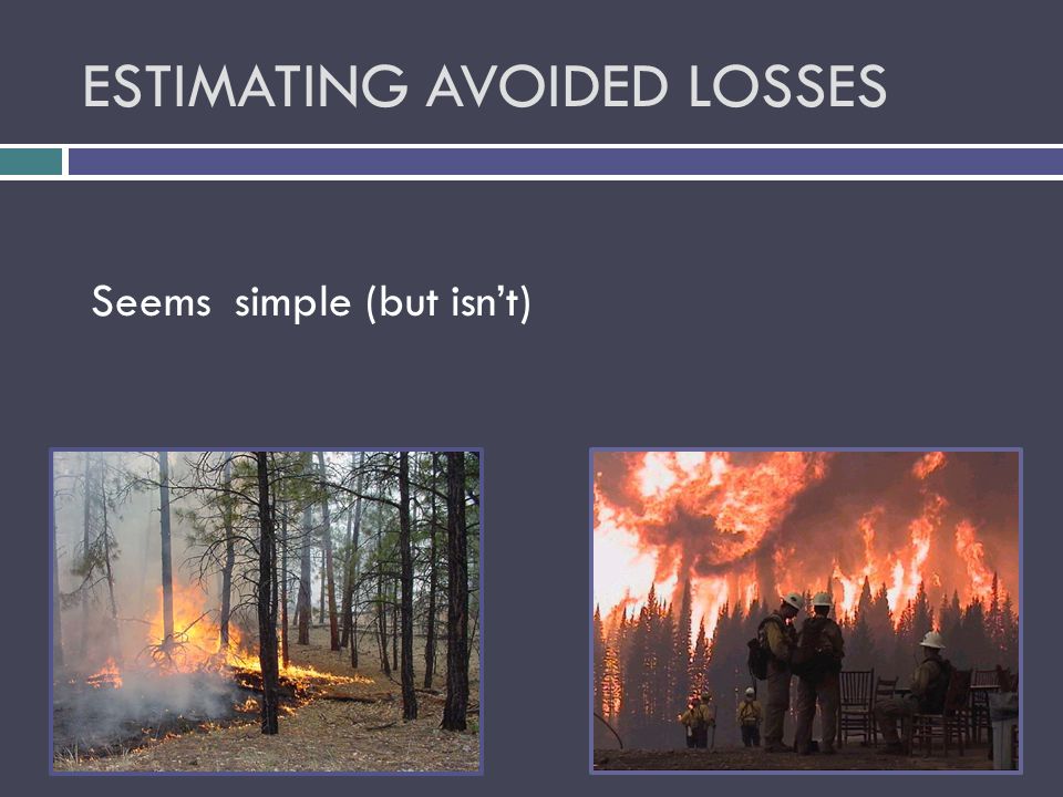 ESTIMATING AVOIDED LOSSES Seems simple (but isn’t)
