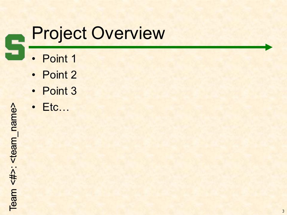 Team : Project Overview Point 1 Point 2 Point 3 Etc… 3