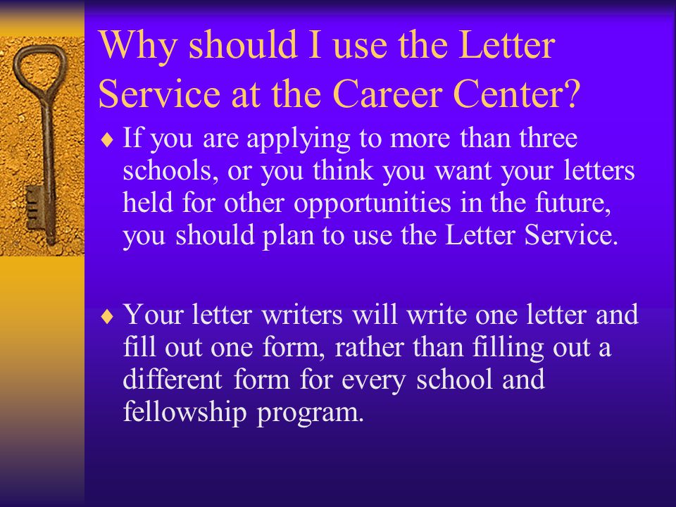 Why should I use the Letter Service at the Career Center.