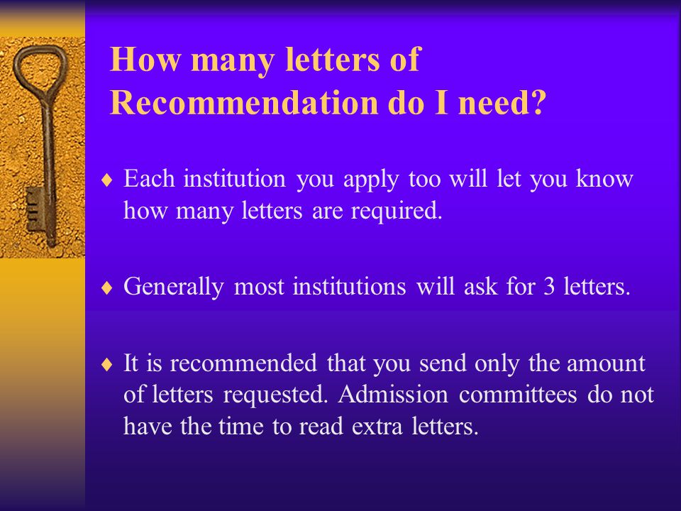 How many letters of Recommendation do I need.