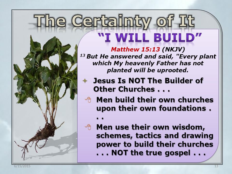  Jesus Is NOT The Builder of Other Churches...
