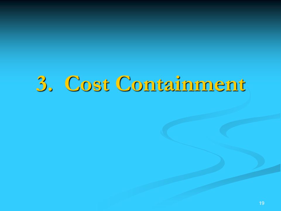 19 3.Cost Containment