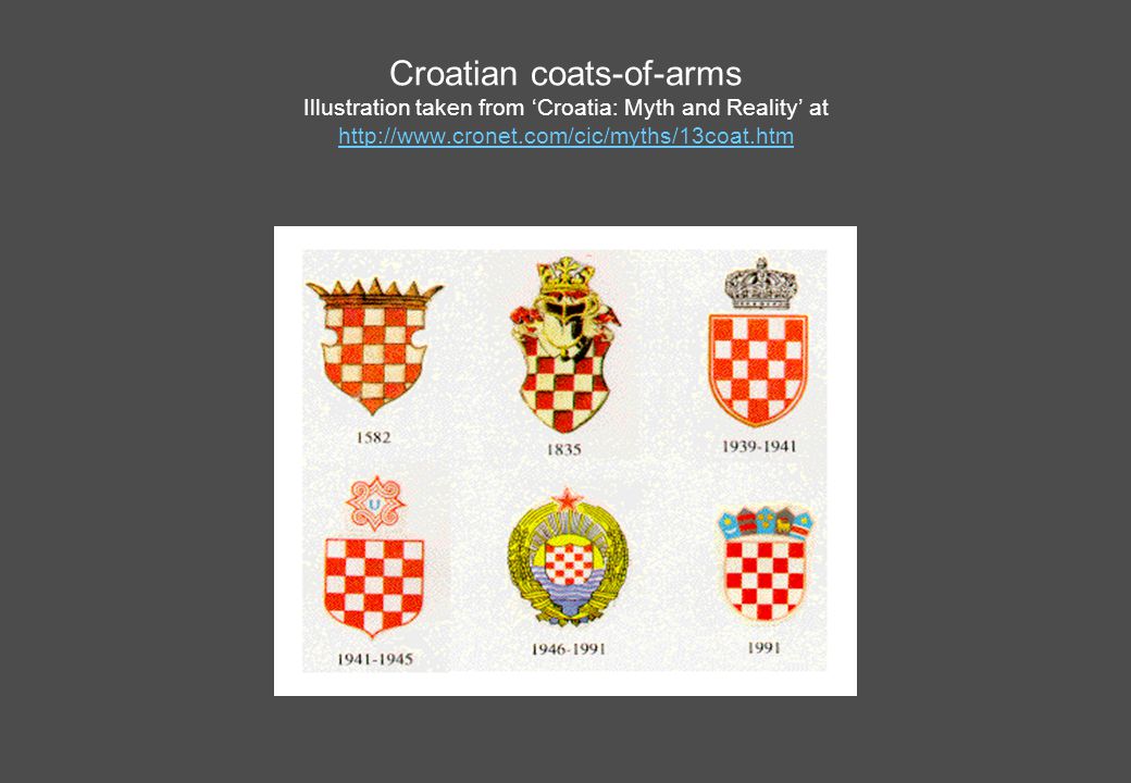 Croatian coats-of-arms Illustration taken from ‘Croatia: Myth and Reality’ at
