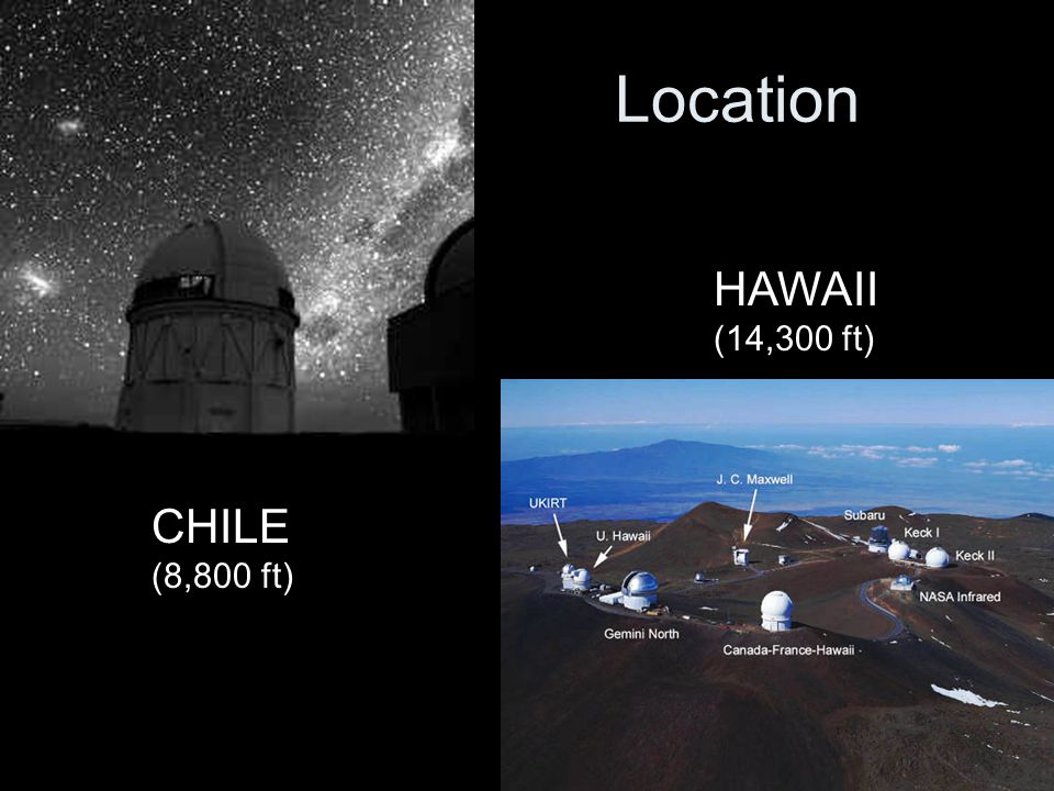 16 Location HAWAII (14,300 ft) CHILE (8,800 ft)