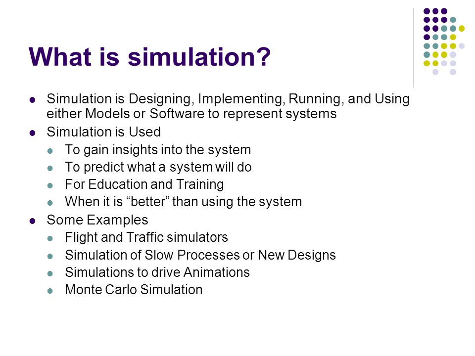 Intro to Simulation and Virtual Reality CE Animation v Simulation Week ppt  download