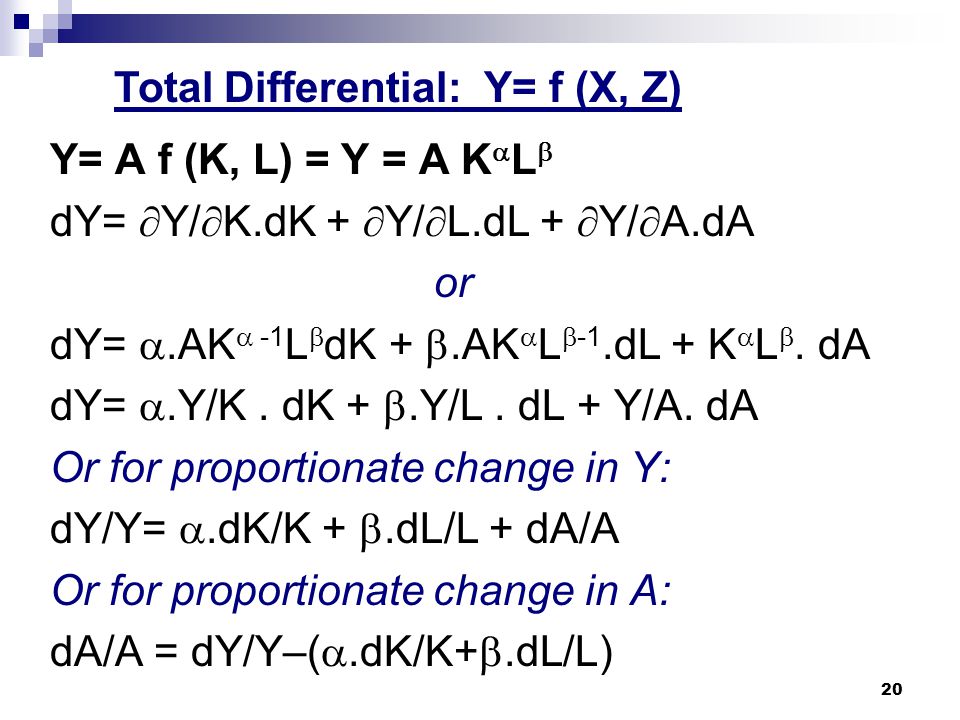 1 Topic 7 Part I Partial Differentiation Part Ii Marginal Functions Part Ii Partial Elasticity Part Iii Total Differentiation Part Iv Returns To Scale Ppt Download