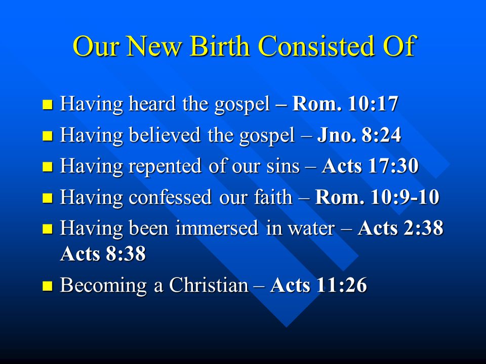 Our New Birth Consisted Of Having heard the gospel – Rom.