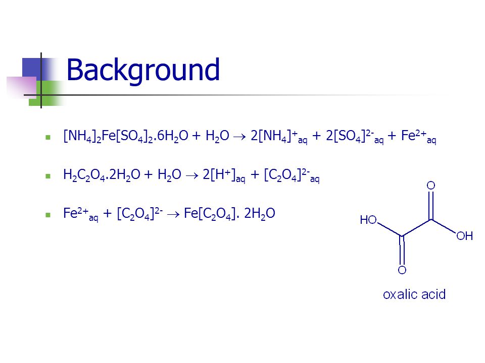 Experiment 5 Synthesis of an Iron Oxalate Compound Chemistry Department  UCC1 st Year Practicals. - ppt download