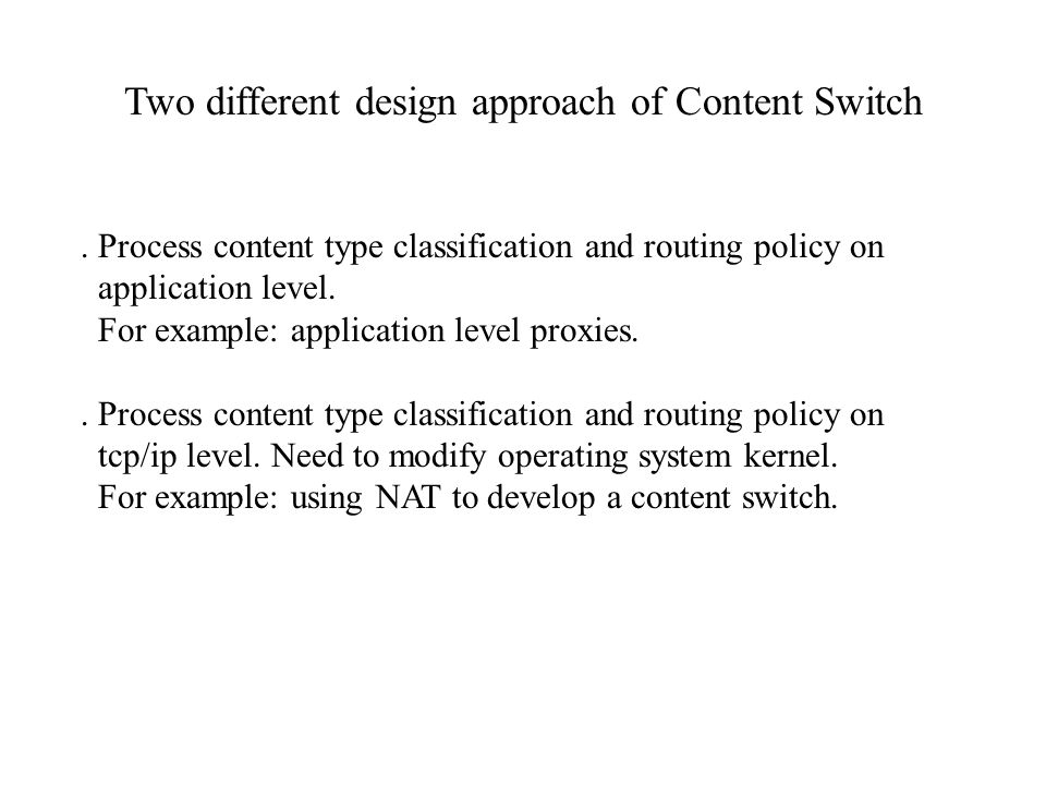 Content Switch. Introduction of content web switch.. Some content ...