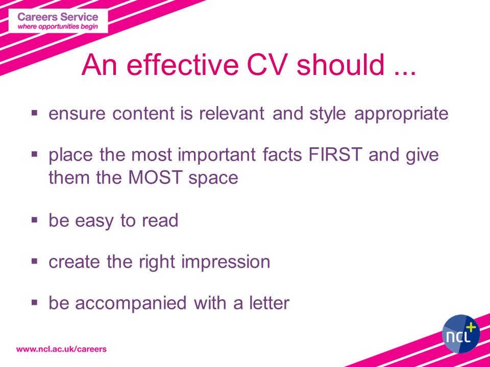 An effective CV should...