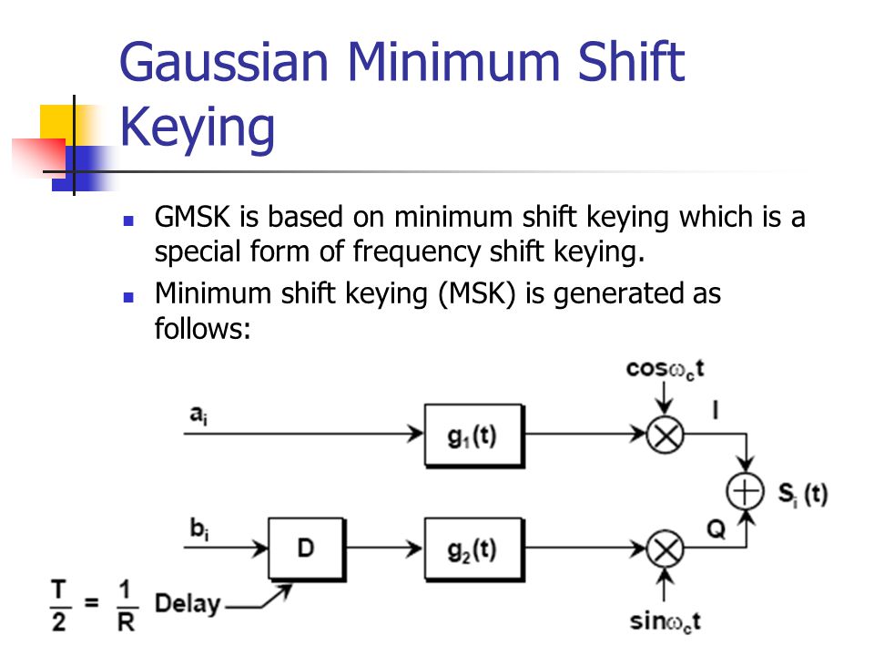 GMSK is based on minimum shift keying which is a special form of frequency shift keying.