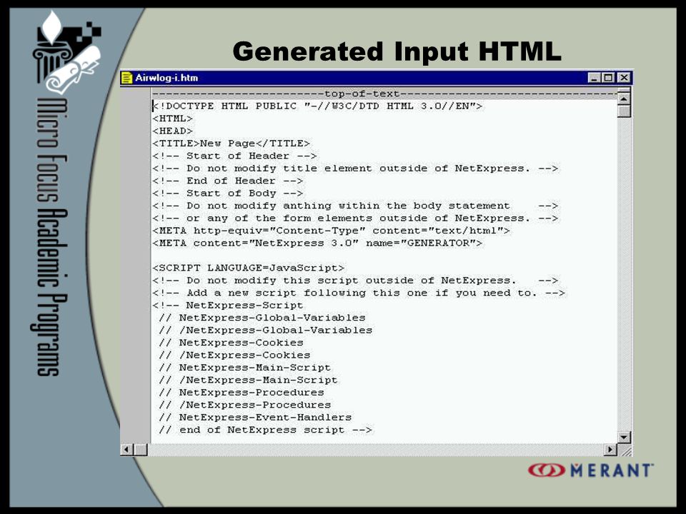Generated Input HTML