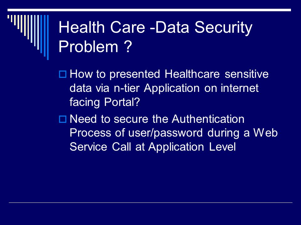 Health Care -Data Security Problem .