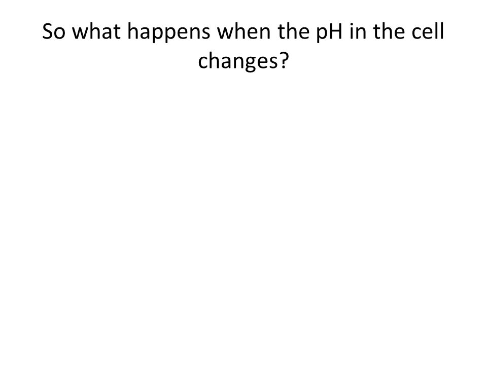 So what happens when the pH in the cell changes