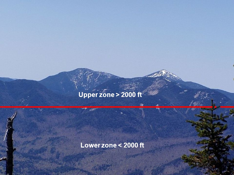 Upper zone > 2000 ft Lower zone < 2000 ft