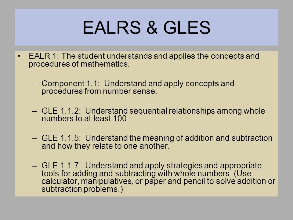 100 Chart Ealrs Gles Ealr 1 The Student Understands And Lies 2 100 Chart