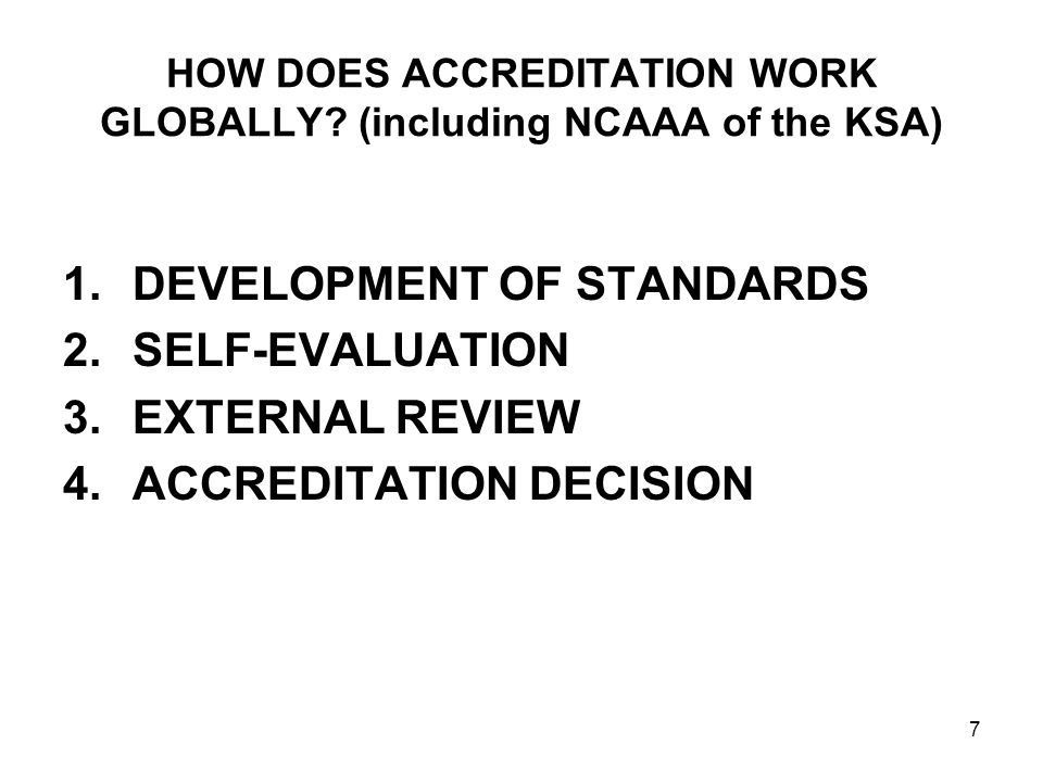 HOW DOES ACCREDITATION WORK GLOBALLY.