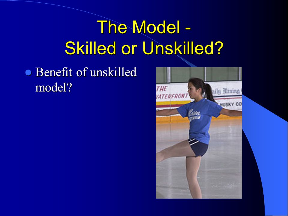 The Model - Skilled or Unskilled Benefit of unskilled model Benefit of unskilled model