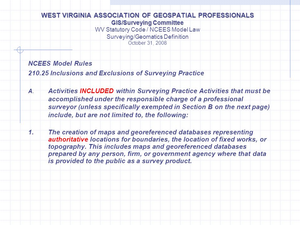 West Virginia Association Of Geospatial Professionals Gis Surveying - west virginia association of geospatial professionals gis surveying committee west virginia association of geospatial professionals