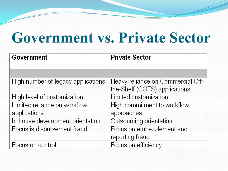 Government vs. Private Sector